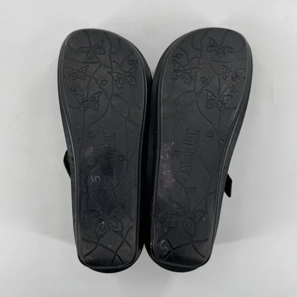 Allegria Belle 640 Black Leather Mary Jane Flats Comfort Shoes Women Size 9.5 - Picture 5 of 7